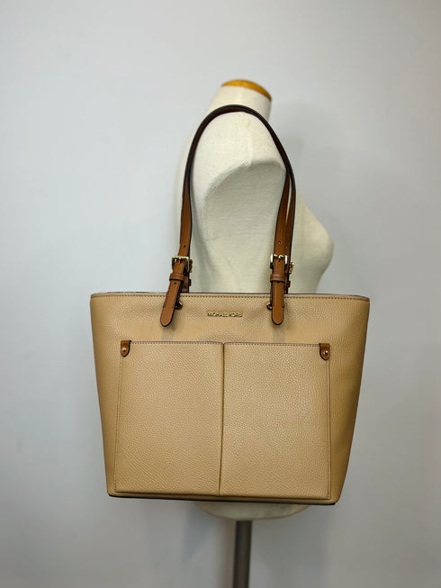 Michael Kors Jet Set Travel Medium Double Pocket Tote Vegan Leather