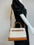 Michael Kors Reed Small Center Zip Logo Belted Satchel Crossbody