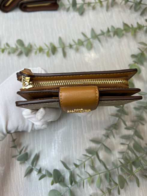 Coach Medium Corner Zip Wallet In Signature Canvas