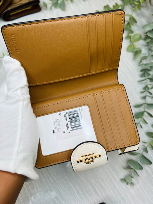 Coach Medium Corner Zip Wallet In Signature Canvas