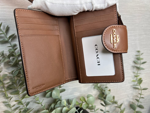 Coach Medium Corner Zip Wallet In Signature Canvas