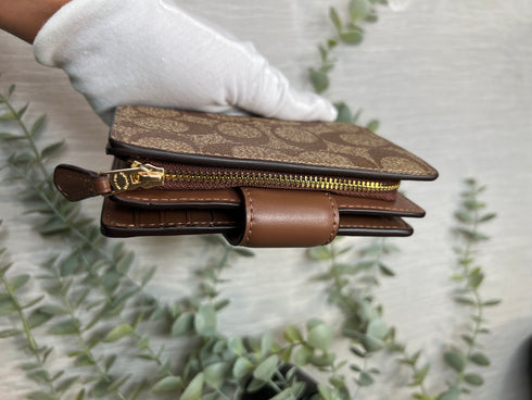 Coach Medium Corner Zip Wallet In Signature Canvas