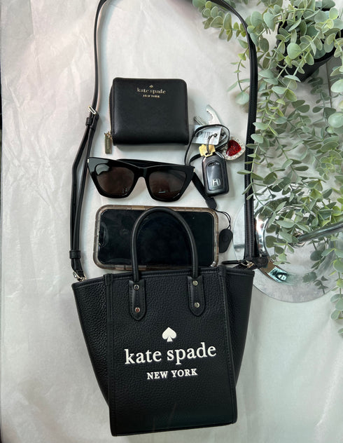 KATE SPADE Ella Pebbled Leather Mini Tote Black