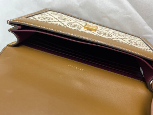 TORY BURCH T MONOGRAM JACQUARD SHOULDER BAG MINI,