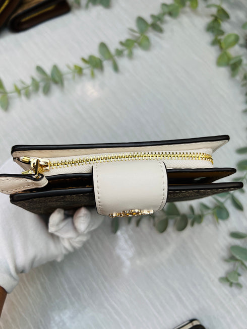 Coach Medium Corner Zip Wallet In Signature Canvas