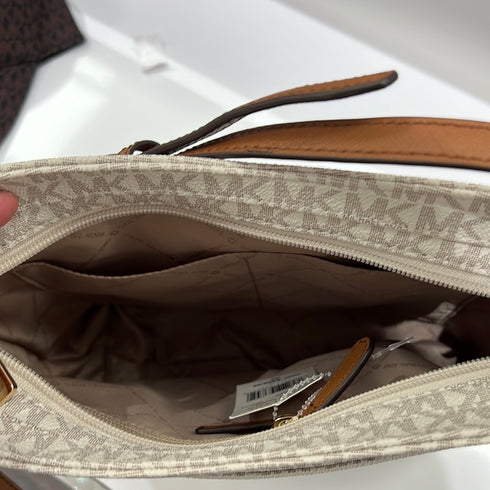 Michael Kors Jet Set Large Messenger Bag Crossbody Black MK Signature